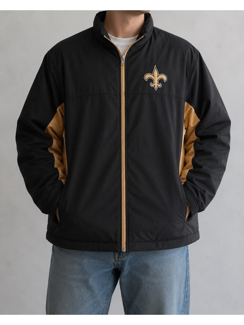 New Orleans Saints NFL Onfield Soft Shelled Jacket Fleece Lined Mens XXL G-III